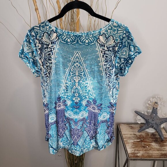 Lucky Brand X Holly Flock Blouse Womens XSmall - Picture 2 of 6